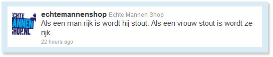 Tweet van Echtemannenshop.nl