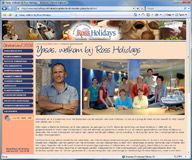 screenshot Ross Holidays website