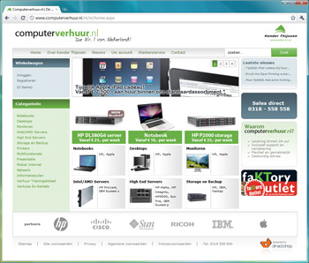 screenshot Computerverhuur webshop