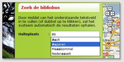 Automatisch zoekresultaten Bibliobussen Gelderland